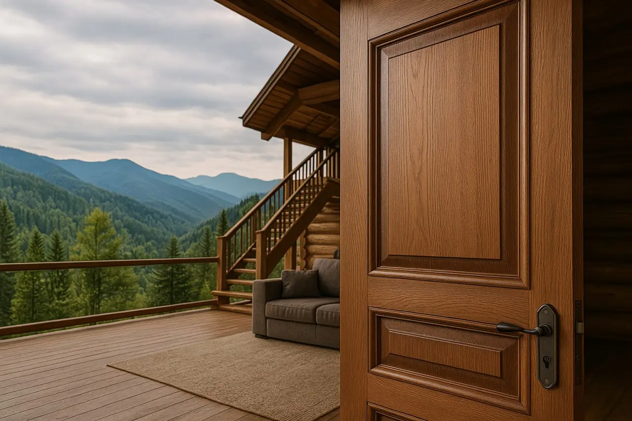 Елітні дерев'яні двері з карпатської деревини в сучасному інтер'єрі