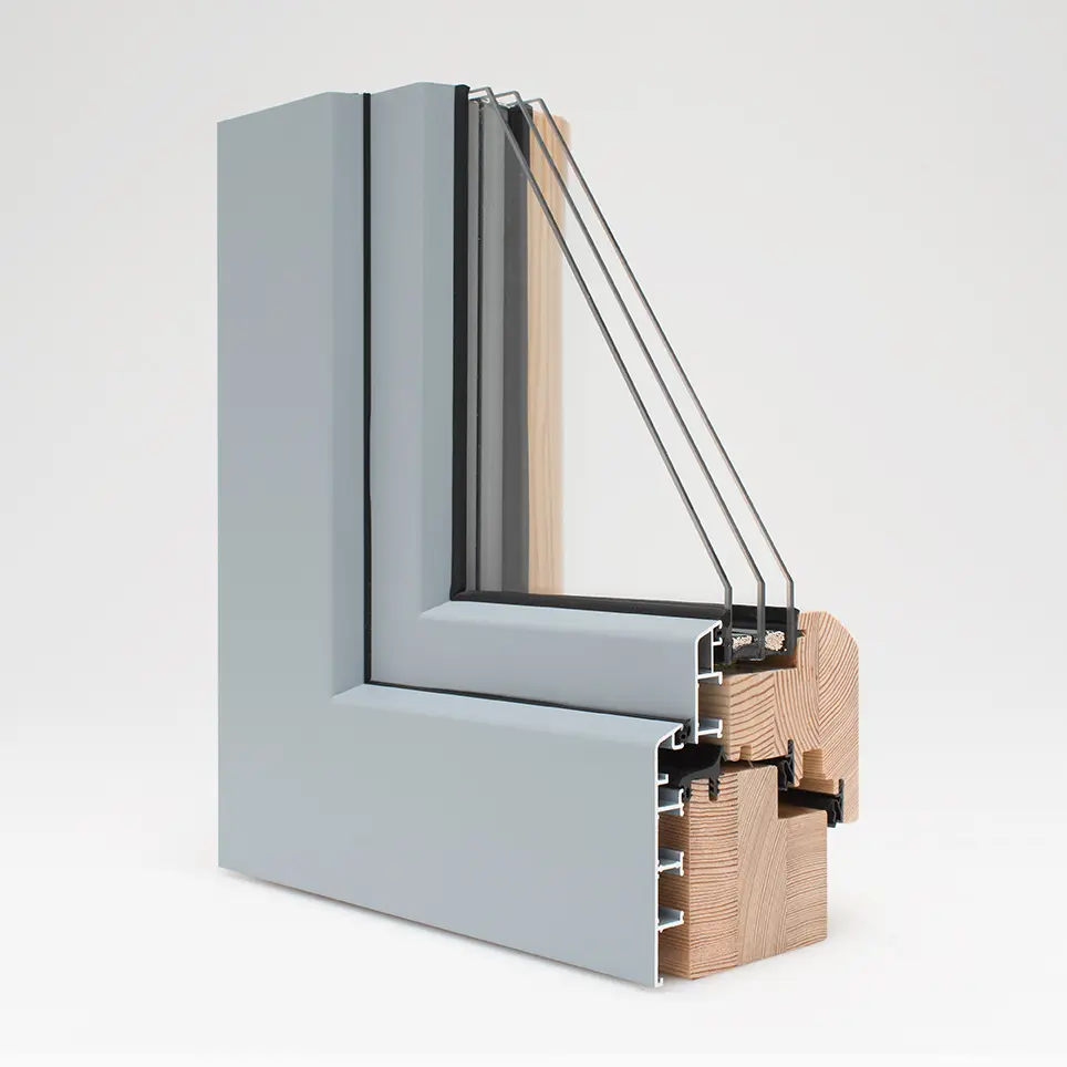 Windows with aluminium cladding